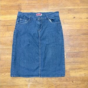 Women's Dark Blue Denim Pencil Skirt